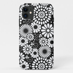 Coque Case-Mate Pour iPhone Retro noir fleurs blanches iPhone 5 Coque