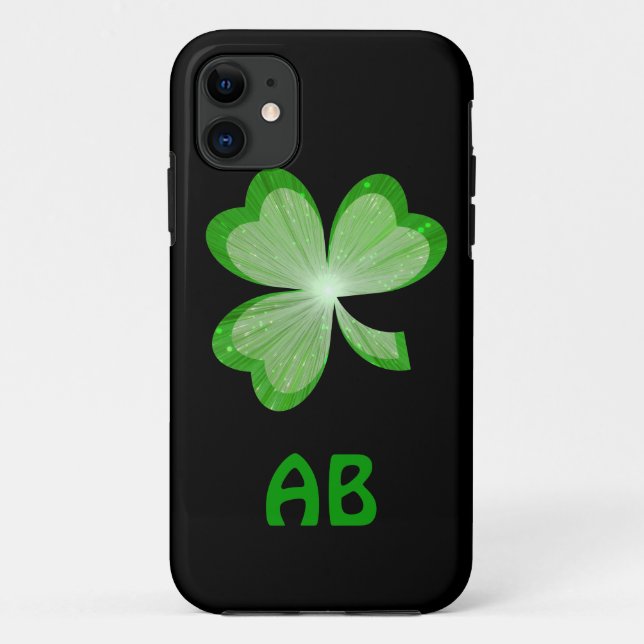 Coque Case-Mate Pour iPhone Shamrock noir monogramme iPhone 5 coque (Dos)