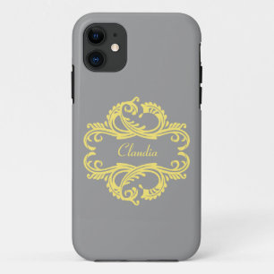 Coque Case-Mate Pour iPhone Yellow Chic Damask BT iPhone 5 Coque