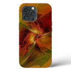 Abstrait Rouge Orange Brown Vert Fractal Art Flowe