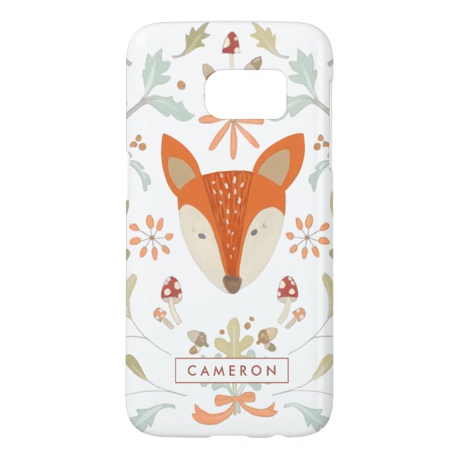 Coque Case-Mate Pour Samsung Galaxy Ajoutez votre nom | Renard blanc (Dos)