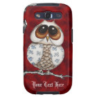 Caisse rouge de la galaxie S3 de Samsung de hibou