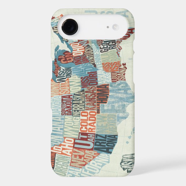 Coque Case-Mate Pour Samsung Galaxy Carte des Etats-Unis avec des états dans les mots (Verso)