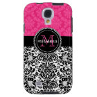 Damassé noire rose élégante personnalisée