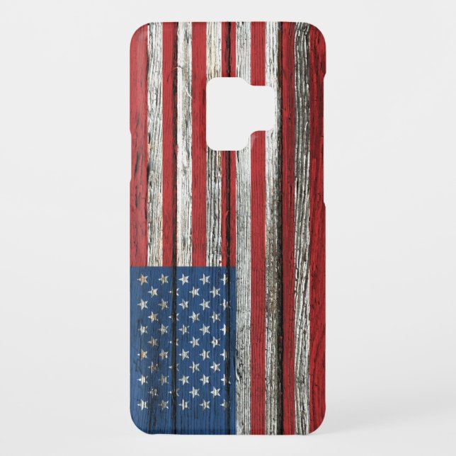 Coque Case-Mate Pour Samsung Galaxy Drapeau américain avec l'effet en bois (Dos)