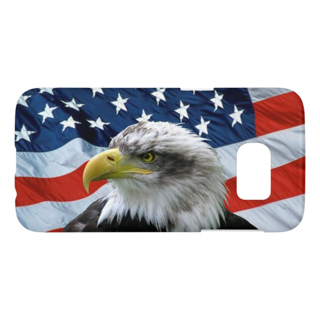 Coque Case-Mate Pour Samsung Galaxy Drapeau américain Bald Eagle (Dos Horizontal)