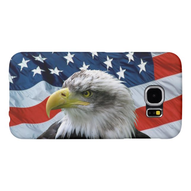 Coque Case-Mate Pour Samsung Galaxy Drapeau américain Bald Eagle (Dos Horizontal)