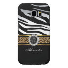 Elégant Zebra Stripe Leopard Black Gold Pearl