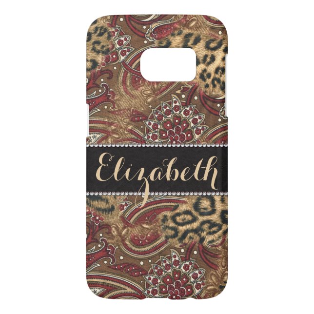 Coque Case-Mate Pour Samsung Galaxy Léopard et copie de Paisley personnalisée (Dos)