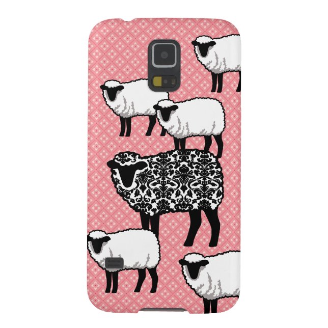 Coque Case-Mate Pour Samsung Galaxy Moutons noirs de damassé (Dos)