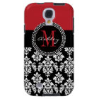 Nom initial rouge de damassé noire