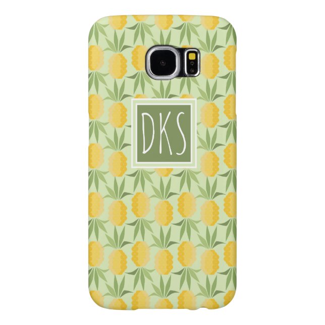 Coque Case-Mate Pour Samsung Galaxy Rétro monogramme des ananas | (Dos)