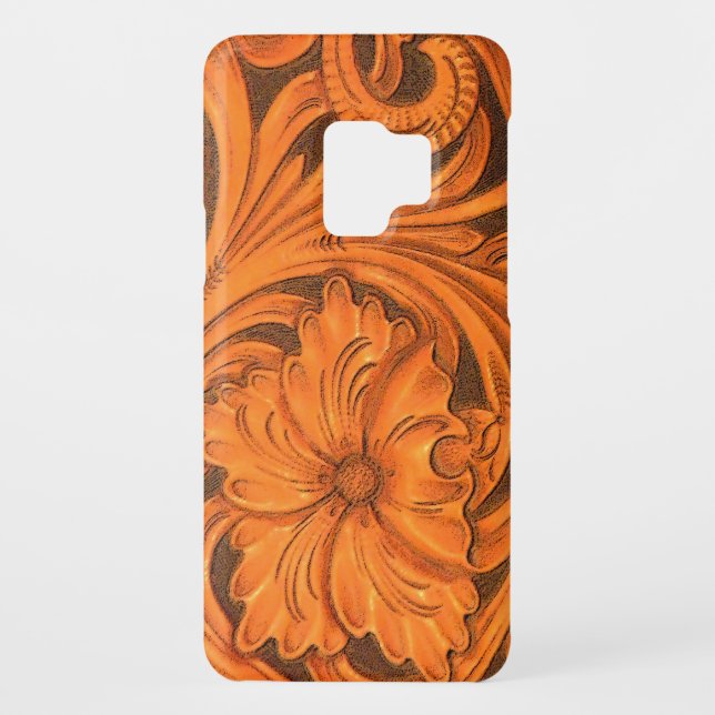 Coque Case-Mate Pour Samsung Galaxy Selle en cuir Faux Floral (Dos)