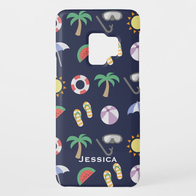 Coque Case-Mate Pour Samsung Galaxy Summer Beach Motif bleu vacances Personnalisé (Dos)