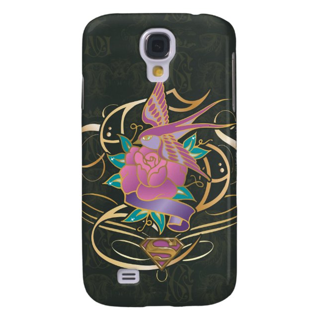 Coque Case-Mate Pour Samsung Galaxy Supergirl Bird et Flower (Dos)