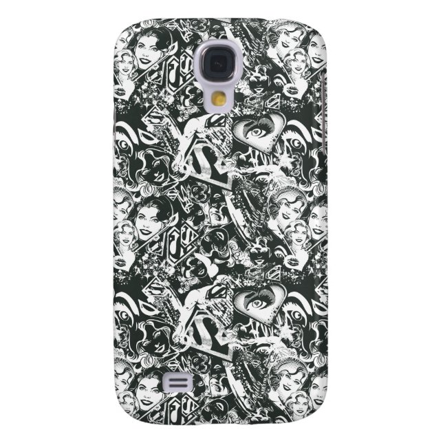 Coque Case-Mate Pour Samsung Galaxy Supergirl noir et blanc collage (Dos)