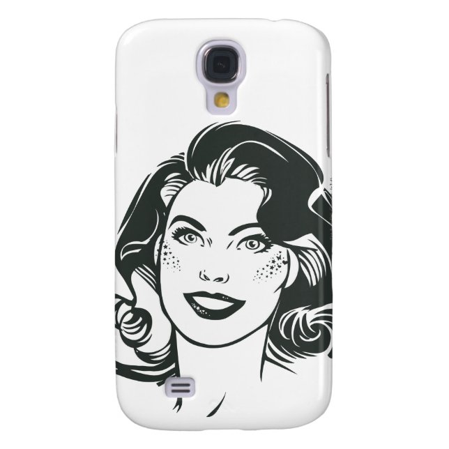 Coque Case-Mate Pour Samsung Galaxy Supergirl noir et blanc dessin 2 (Dos)