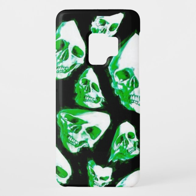 Coque Case-Mate Pour Samsung Galaxy vert fou de crânes (Dos)