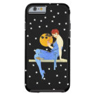 Vintage 1920's Flapper Lady Moon Stars Red Hair