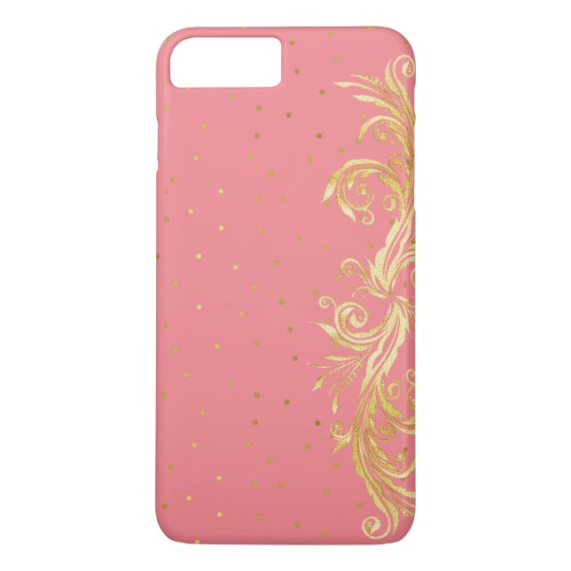 Coque Chic Pink and Gold iPhone 7 Plus (Dos)