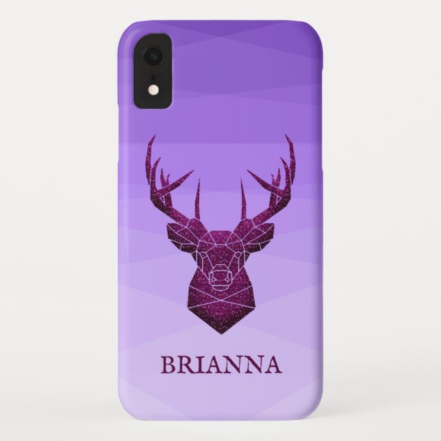 Coque de cerf polygonal violet-coque iphone de mat (Dos)
