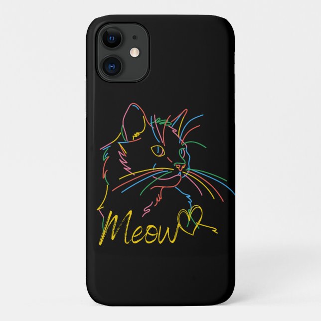 coque de chat coloré pour ipone (Dos)
