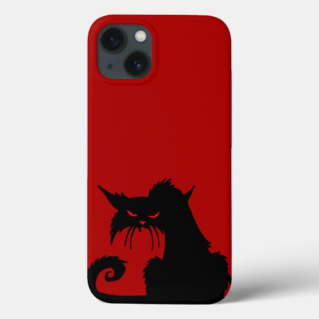 Coque de chat noir coque iphone de maté (Verso)