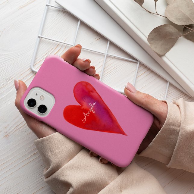 Coque de coeur minimaliste aquarelle (Créateur téléchargé)