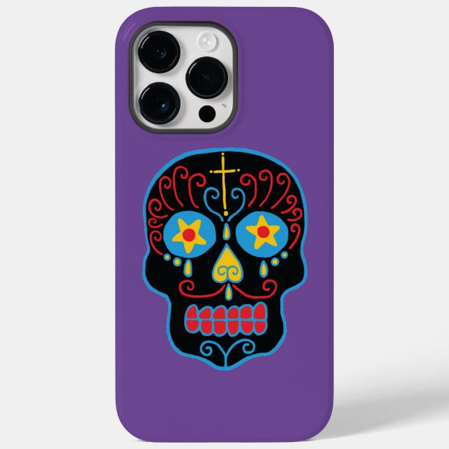 Coque de crâne de sucre noir coque iphone de maté (Verso)