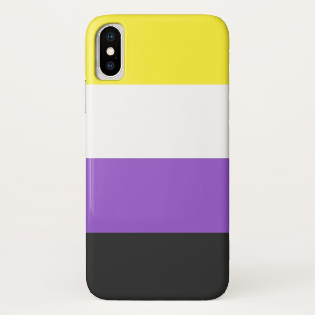 Coque de drapeau non binaire-Mate à peine il y a i (Dos)