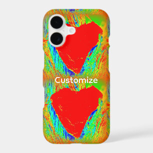 coque de téléphone abstrait coeurs rouges