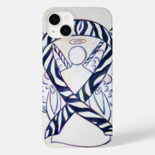 Coque de Zebra Stripe Awareness Ribbon Angel Razr