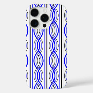 coque d'iPhone à lignes ondulées bleue royale et n