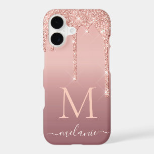 Coque d'iPhone à paillettes Rose Gold Votre lettre