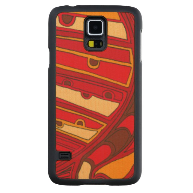 Coque En Érable Galaxy S5 Case Panneaux orange Abstraits (Dos)