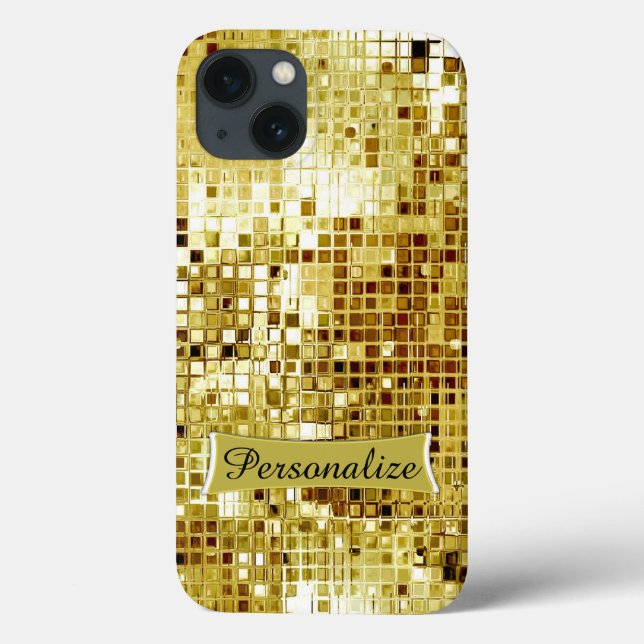 Coque ipad frais de regard de paillettes d'or de (Verso)