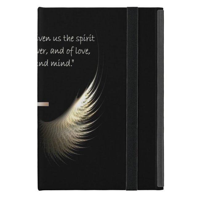 Coque iPad Mini Ailes de Saint-Esprit avec le vers de croix et (Devant fermé)