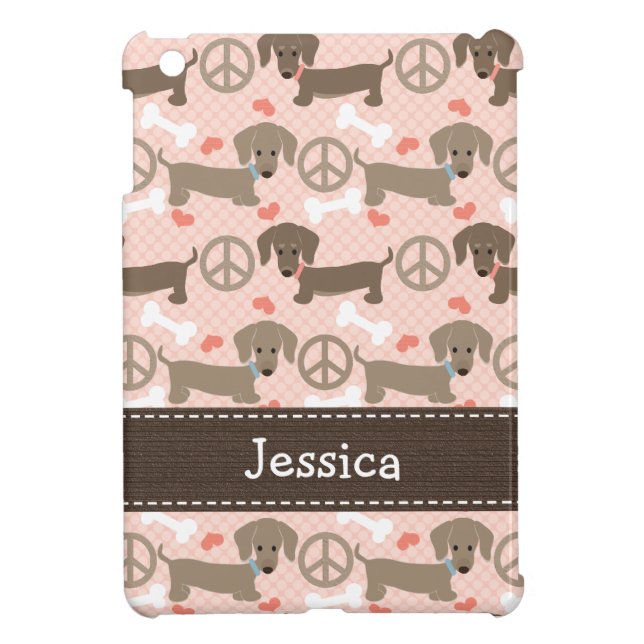 Coque iPad Mini Doxies d'amour de paix (Dos)