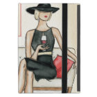 Femme buvant du vin rouge