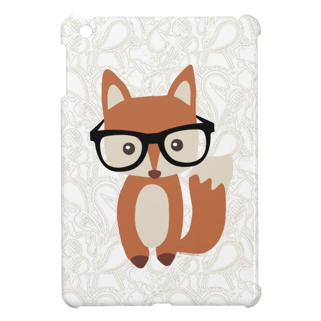 Coque iPad Mini Fox w/Glasses de bébé de hippie (Dos)