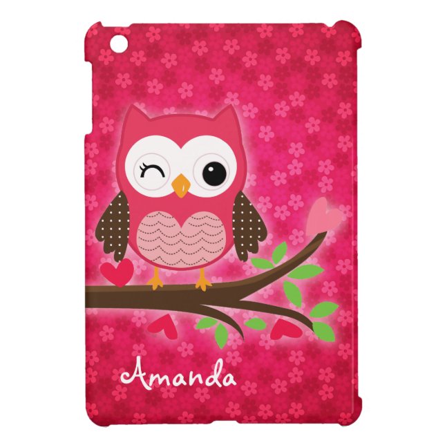 Coque iPad Mini Hibou mignon de roses indien Girly (Dos)