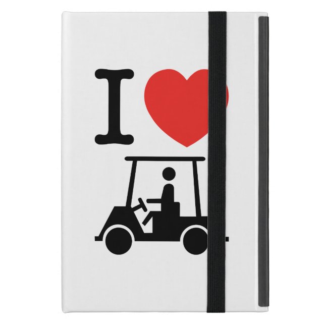 Coque iPad Mini Panier de golf I Heart (Love) (Devant fermé)