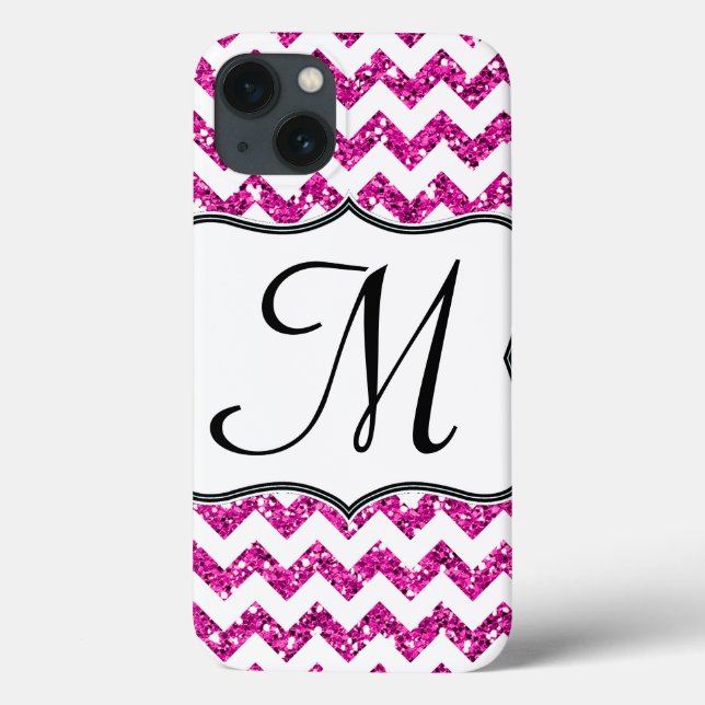 Coque ipad Monogramme Fille Chevron rose moderne (Verso)