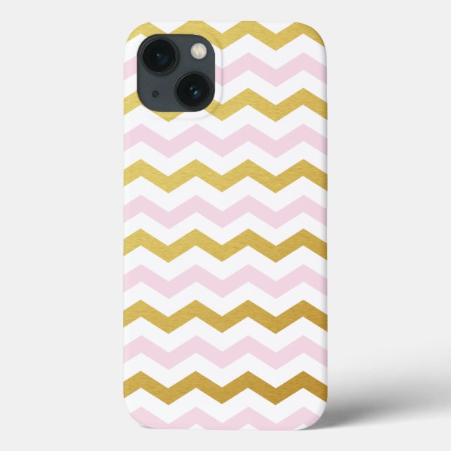 Coque ipad Motif Gold & Pink Chevron (Verso)