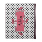 Coque ipad personnalisé Noir Blanc Rose Polka