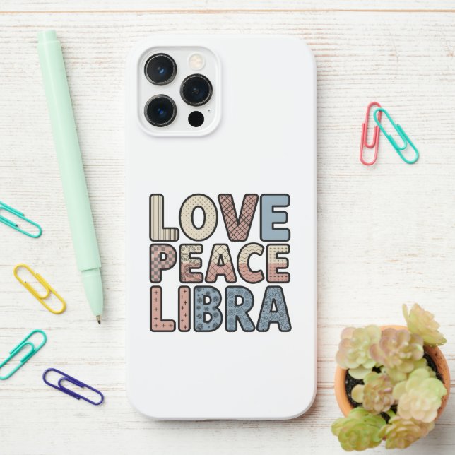 Coque iPhone 12 Pro Max Love Peace Libra coque iphone (Sur le bureau)