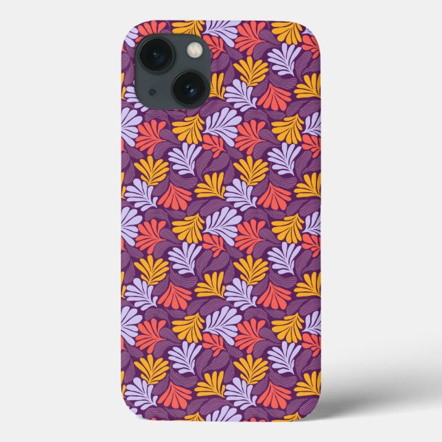 coque iPhone 13 avec motif floral rétro (Verso)