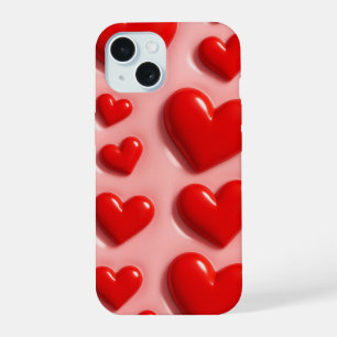 Coque iPhone 15 Cœur Rose Mignon