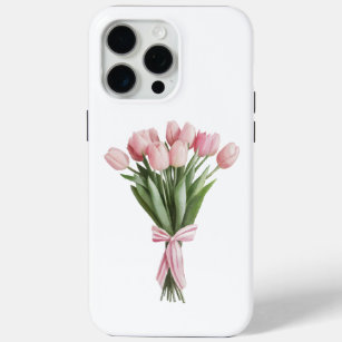 Coque iPhone 15 Pro Max Bouquet de tulipes roses