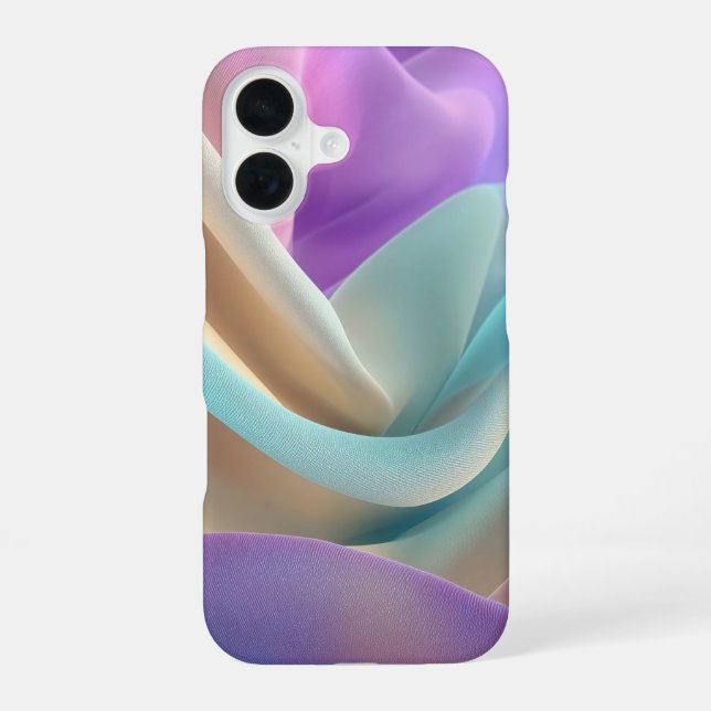 Coque iPhone 16 Abstract Fabric Texture in Pastel Tones (Verso)